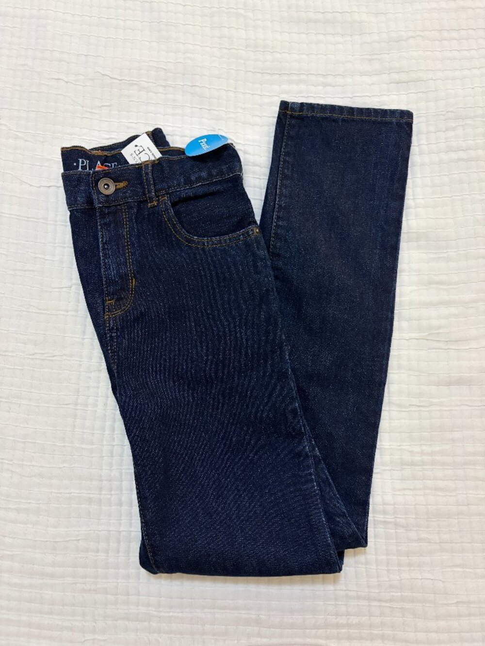 New The Childrens Place Pants Boys 12 Slim Blue Denim Dark Wash Skinny Jeans